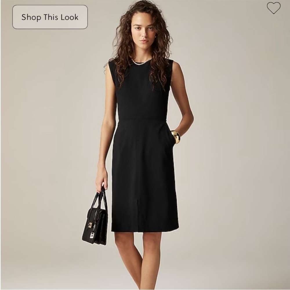 J crew New resume dress in Italian wool blend Black $228 size 0 four season wool